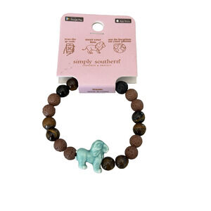 Simply Southern Brown Lion Tracker Beaded Bracelet NWT Unisex
